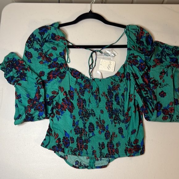 Free People Hilary Printed Top NWT - Picture 11 of 12